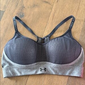 Under Armour Women's Charcoal and Black Sports Bra